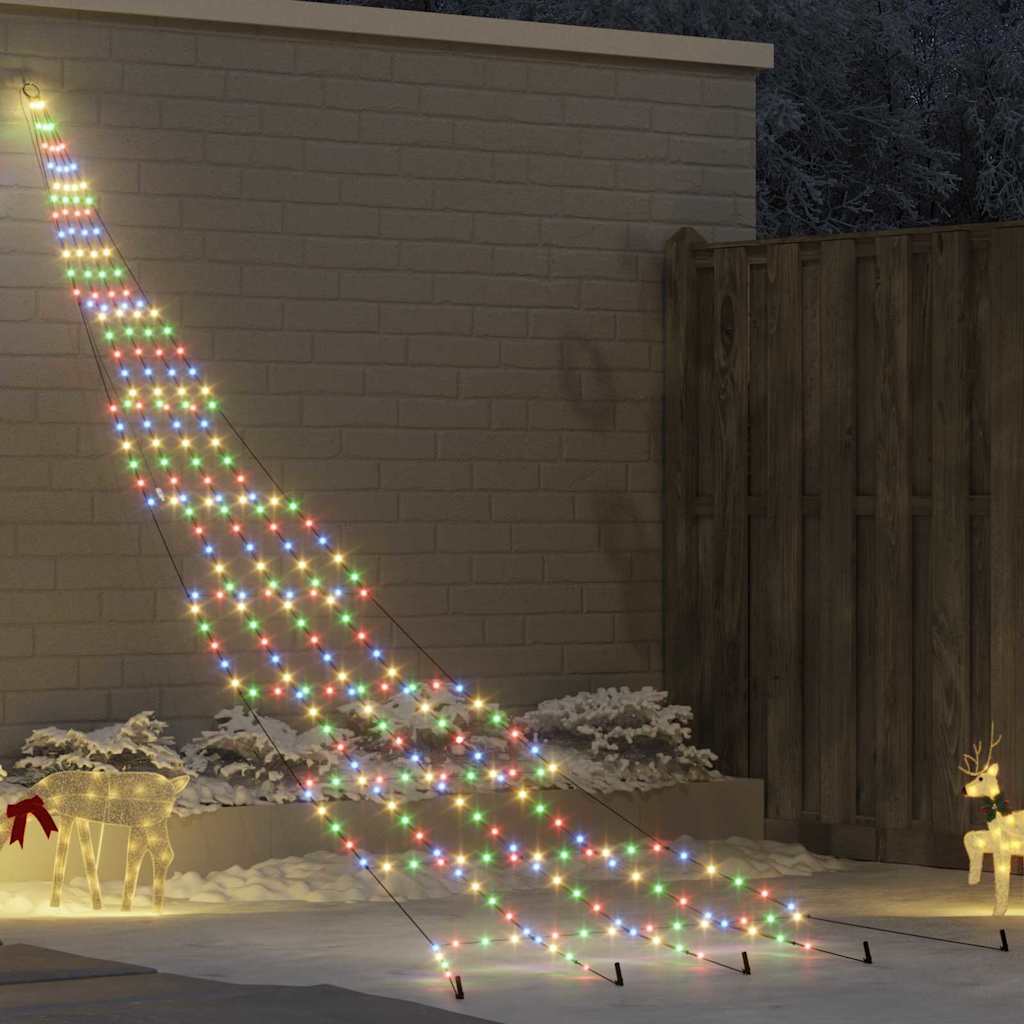 vidaXL LED Weihnachtsbaum mit Erdspießen Mehrfarbig 511 cm Metall