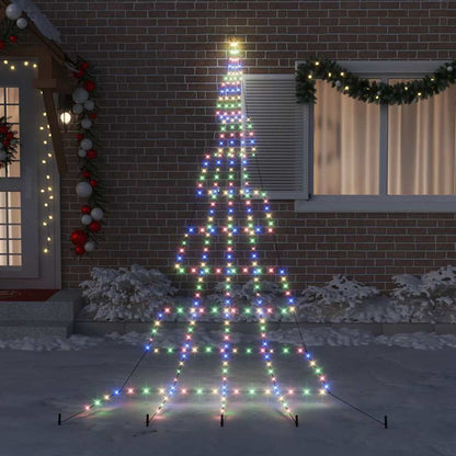 vidaXL LED Weihnachtsbaum mit Erdspießen Mehrfarbig 511 cm Metall