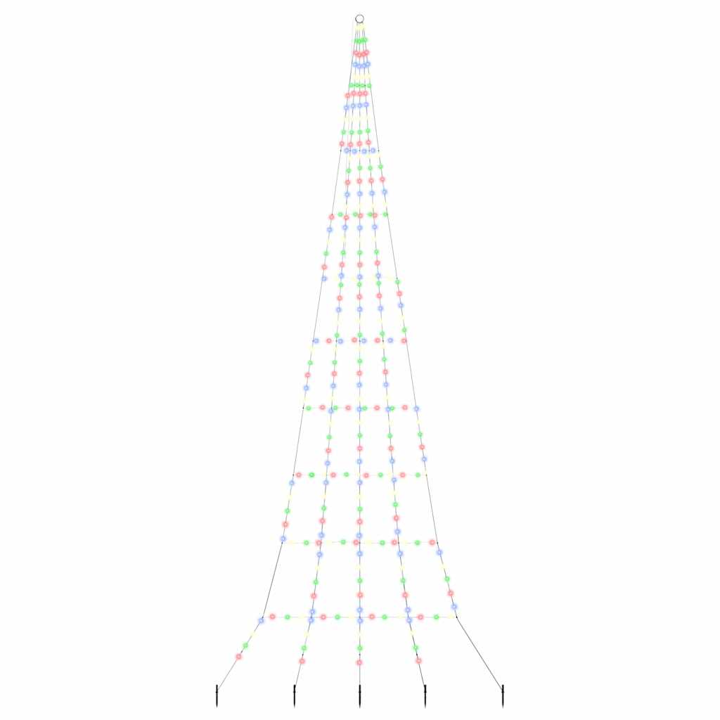 vidaXL LED Weihnachtsbaum mit Erdspießen Mehrfarbig 511 cm Metall