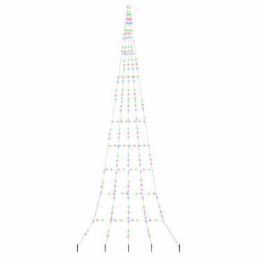 vidaXL LED Weihnachtsbaum mit Erdspießen Mehrfarbig 511 cm Metall