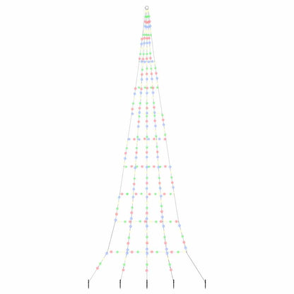 vidaXL LED Weihnachtsbaum mit Erdspießen Mehrfarbig 511 cm Metall