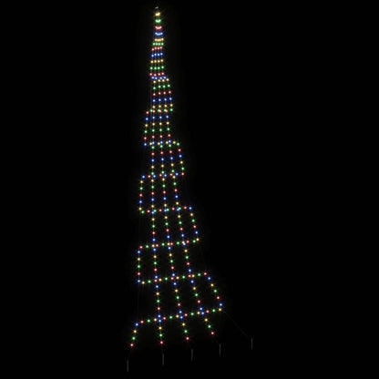 vidaXL LED Weihnachtsbaum mit Erdspießen Mehrfarbig 511 cm Metall