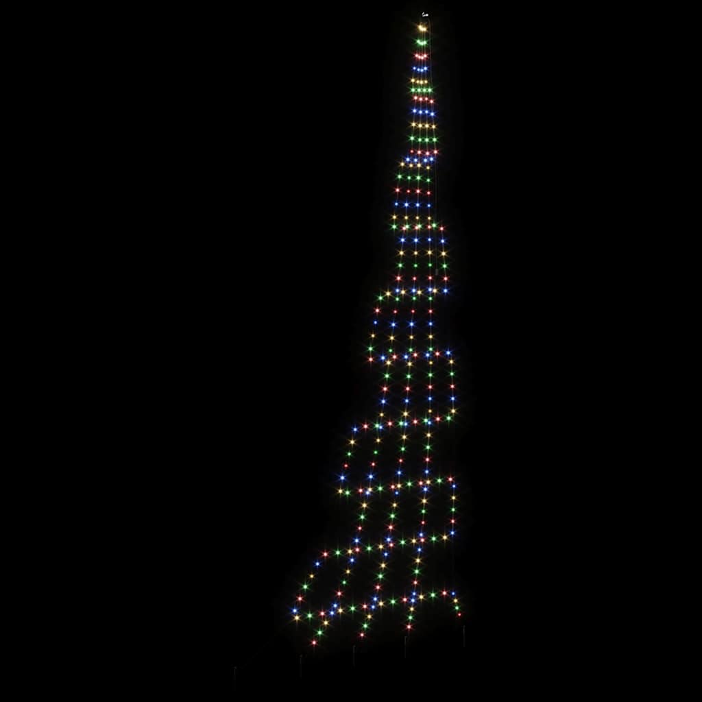 vidaXL LED Weihnachtsbaum mit Erdspießen Mehrfarbig 511 cm Metall