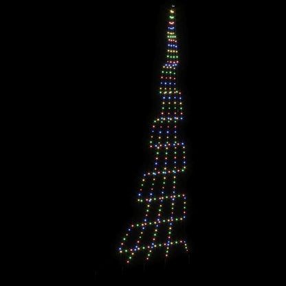 vidaXL LED Weihnachtsbaum mit Erdspießen Mehrfarbig 511 cm Metall