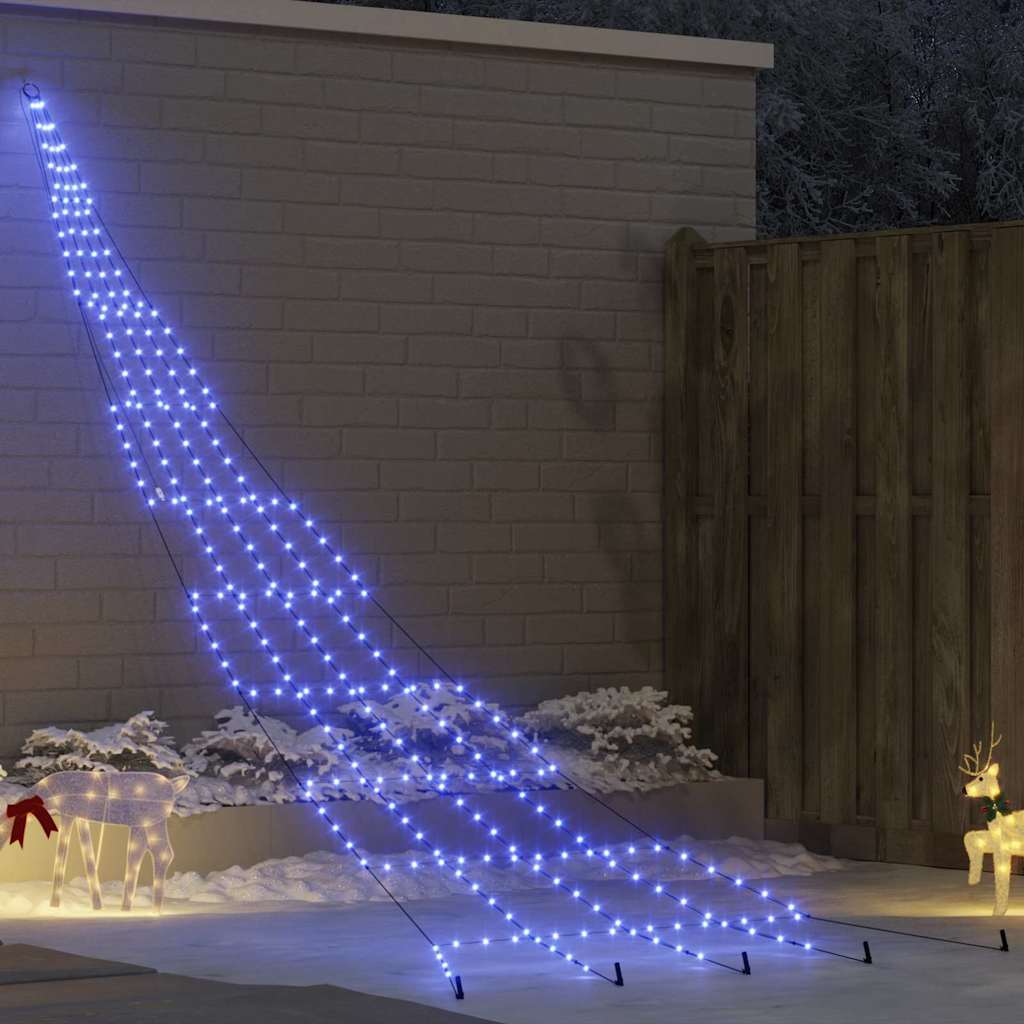 vidaXL LED Weihnachtsbaum mit Erdspießen Blau 511 cm Metall