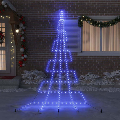 vidaXL LED Weihnachtsbaum mit Erdspießen Blau 511 cm Metall