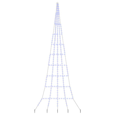vidaXL LED Weihnachtsbaum mit Erdspießen Blau 511 cm Metall