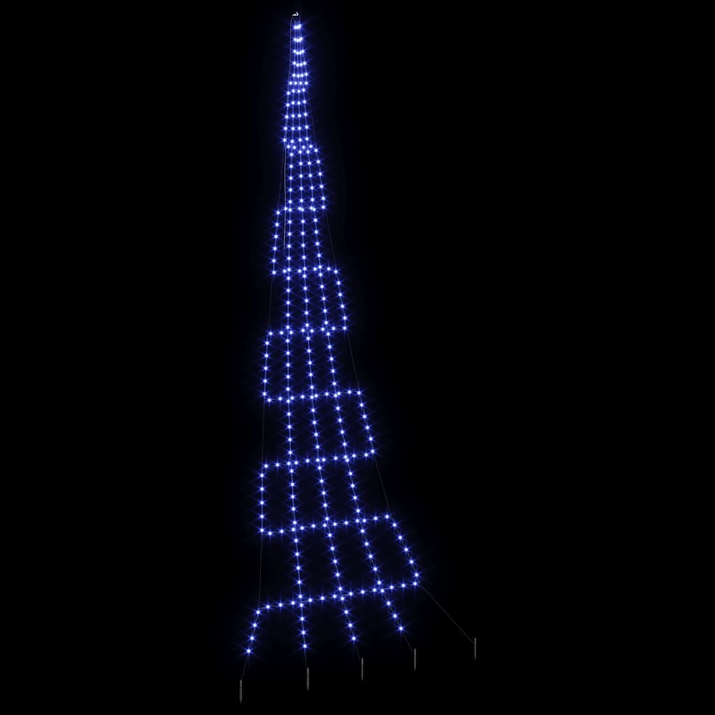 vidaXL LED Weihnachtsbaum mit Erdspießen Blau 511 cm Metall