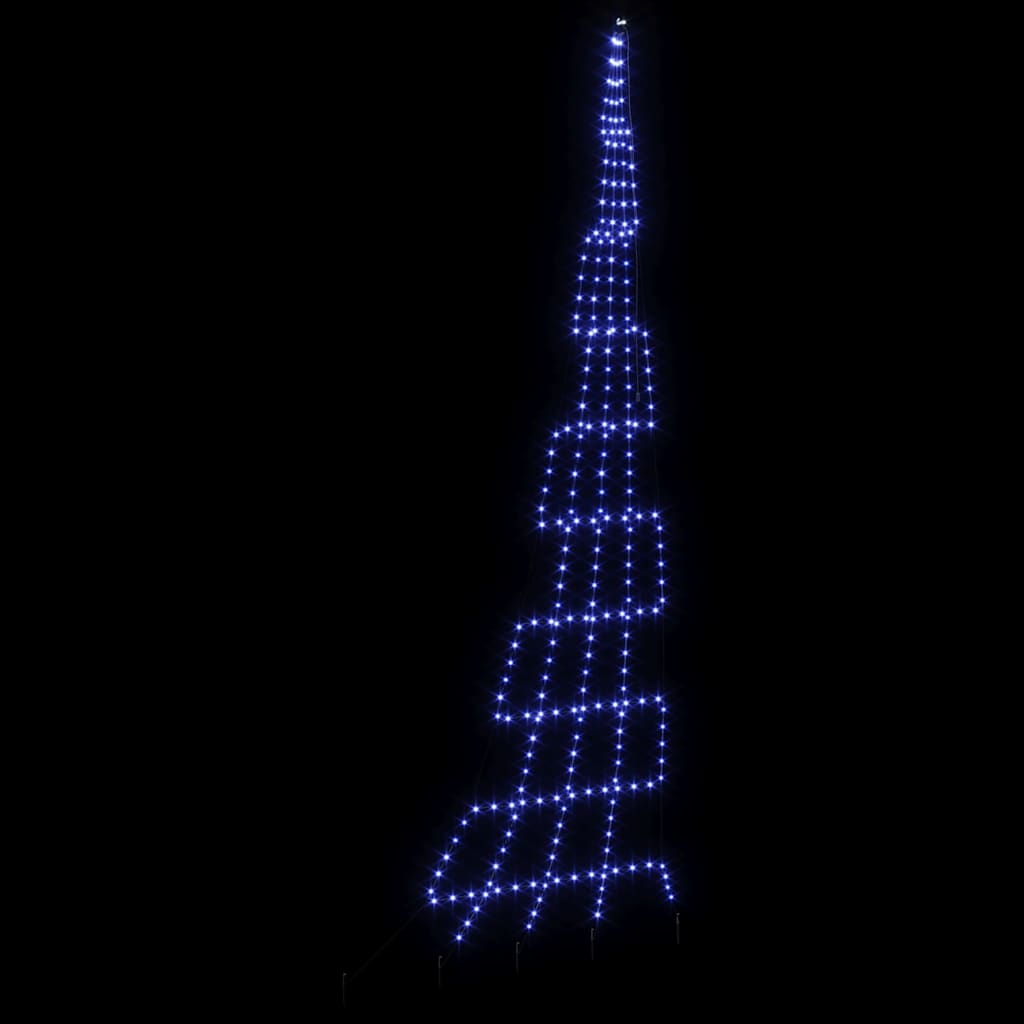 vidaXL LED Weihnachtsbaum mit Erdspießen Blau 511 cm Metall