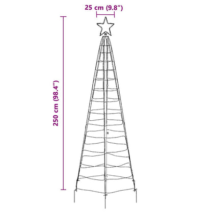 LED Weihnachtsbaum mit Erdspießen Warmes Weiß 250 cm Eisen