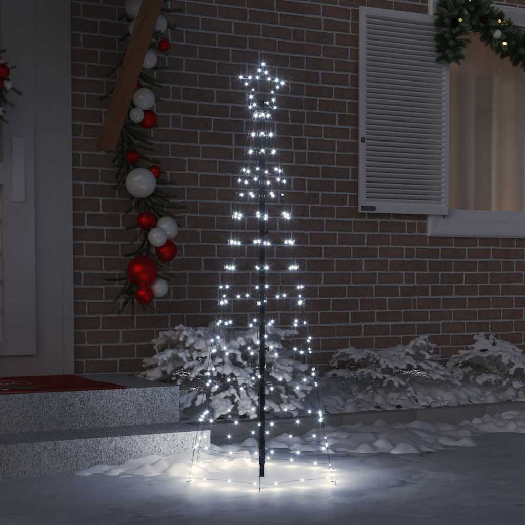 LED Weihnachtsbaum mit Erdspießen Kaltweiß 250 cm Eisen