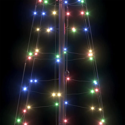 vidaXL LED Weihnachtsbaum mit Erdspießen Mehrfarbig 250 cm Eisen