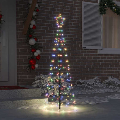 vidaXL LED Weihnachtsbaum mit Erdspießen Mehrfarbig 250 cm Eisen