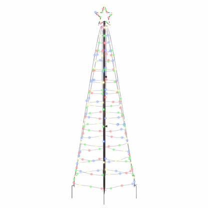 vidaXL LED Weihnachtsbaum mit Erdspießen Mehrfarbig 250 cm Eisen