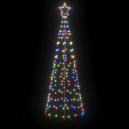 vidaXL LED Weihnachtsbaum mit Erdspießen Mehrfarbig 250 cm Eisen