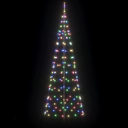 vidaXL LED Weihnachtsbaum mit Erdspießen Mehrfarbig 250 cm Eisen