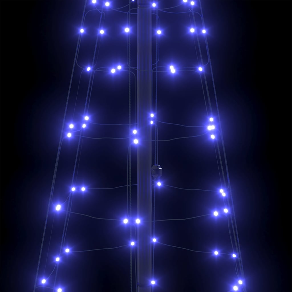 vidaXL LED Weihnachtsbaum mit Erdspießen Blau 250 cm Eisen