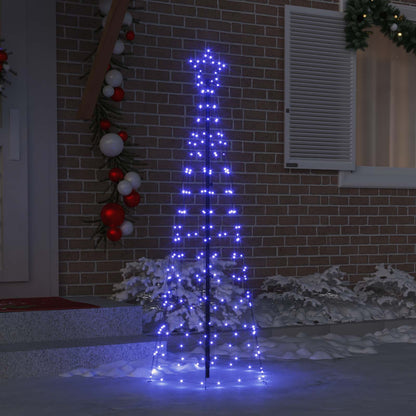 vidaXL LED Weihnachtsbaum mit Erdspießen Blau 250 cm Eisen
