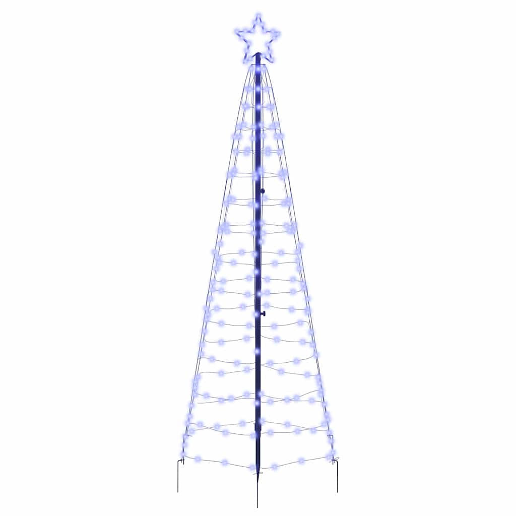 vidaXL LED Weihnachtsbaum mit Erdspießen Blau 250 cm Eisen