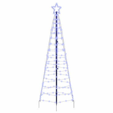 vidaXL LED Weihnachtsbaum mit Erdspießen Blau 250 cm Eisen