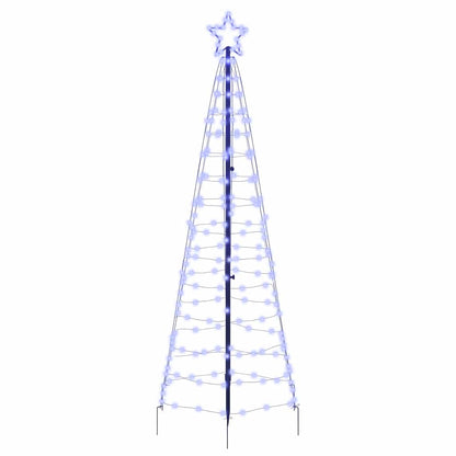 vidaXL LED Weihnachtsbaum mit Erdspießen Blau 250 cm Eisen