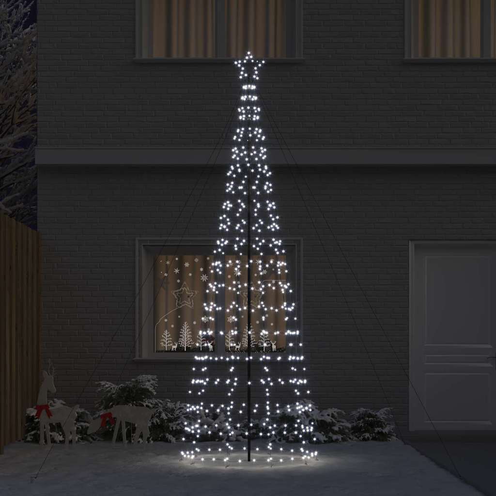 vidaXL LED Weihnachtsbaum mit Erdspießen Kaltweiß 400 cm Eisen