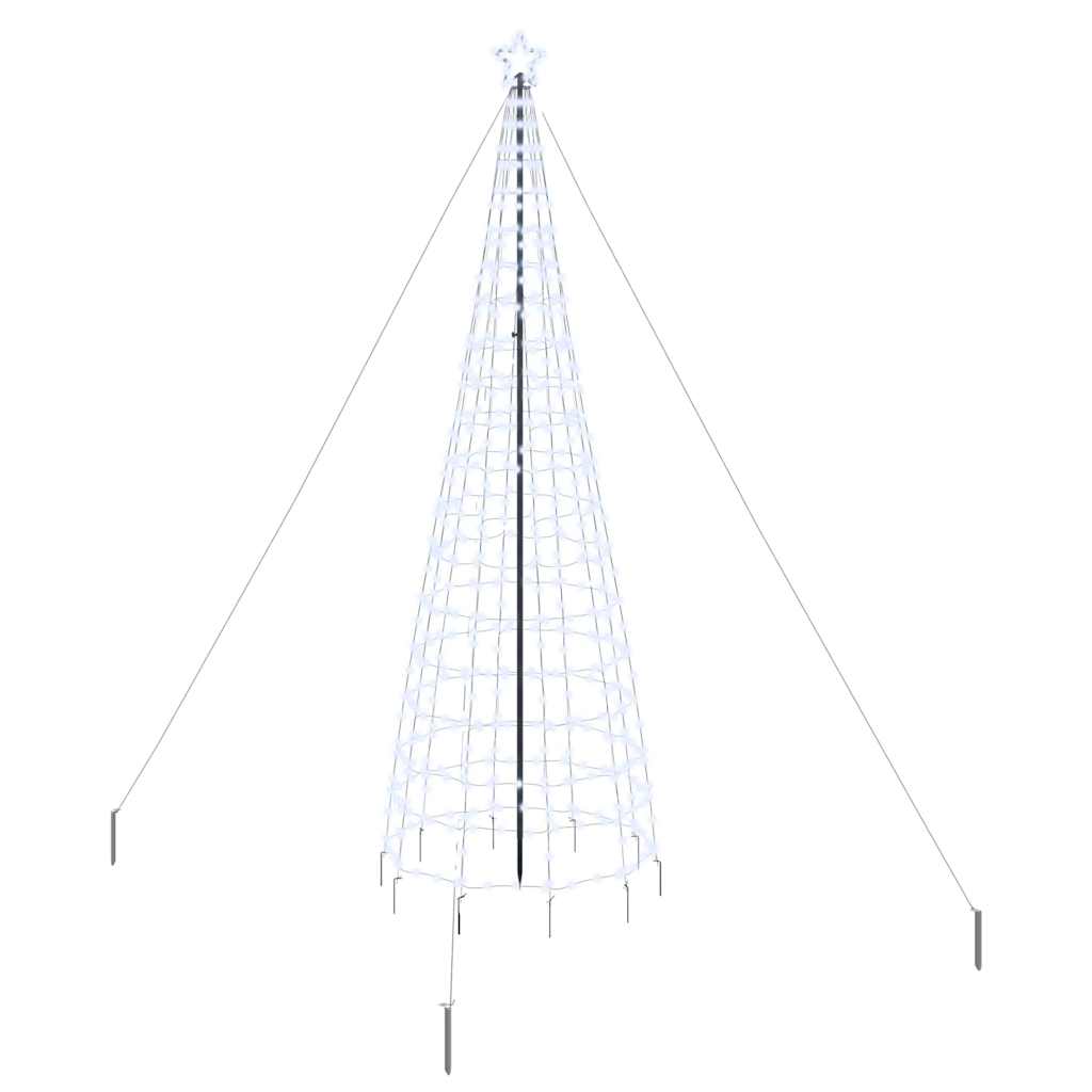 vidaXL LED Weihnachtsbaum mit Erdspießen Kaltweiß 400 cm Eisen