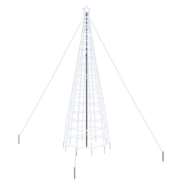vidaXL LED Weihnachtsbaum mit Erdspießen Kaltweiß 400 cm Eisen