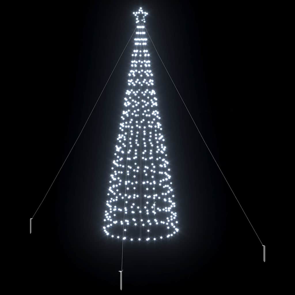 vidaXL LED Weihnachtsbaum mit Erdspießen Kaltweiß 400 cm Eisen
