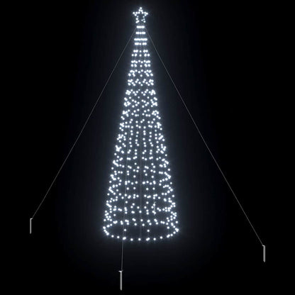 vidaXL LED Weihnachtsbaum mit Erdspießen Kaltweiß 400 cm Eisen