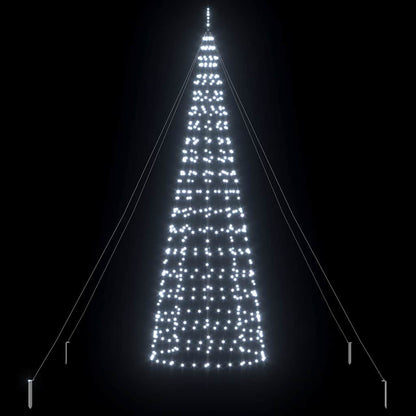 vidaXL LED Weihnachtsbaum mit Erdspießen Kaltweiß 400 cm Eisen
