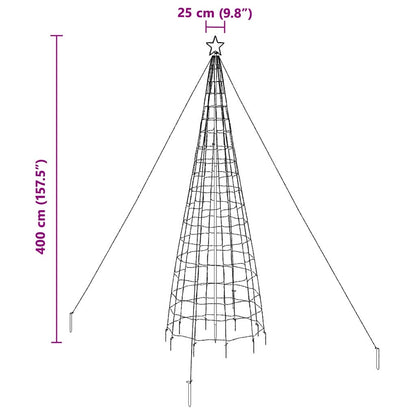 vidaXL LED Weihnachtsbaum mit Erdspießen Kaltweiß 400 cm Eisen