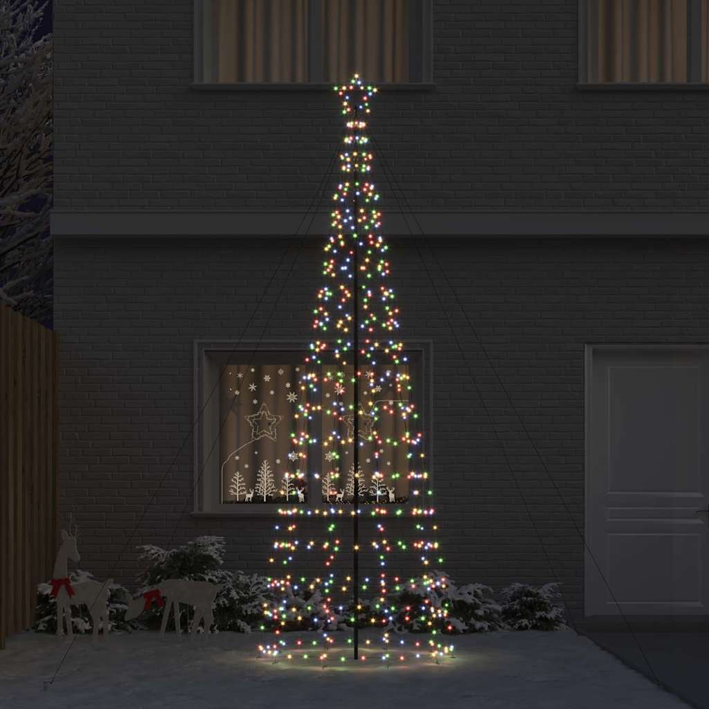 LED Weihnachtsbaum mit Erdspießen Mehrfarbig 400 cm Eisen