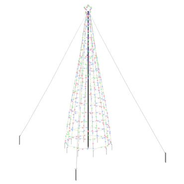 vidaXL LED Weihnachtsbaum mit Erdspießen Mehrfarbig 400 cm Eisen