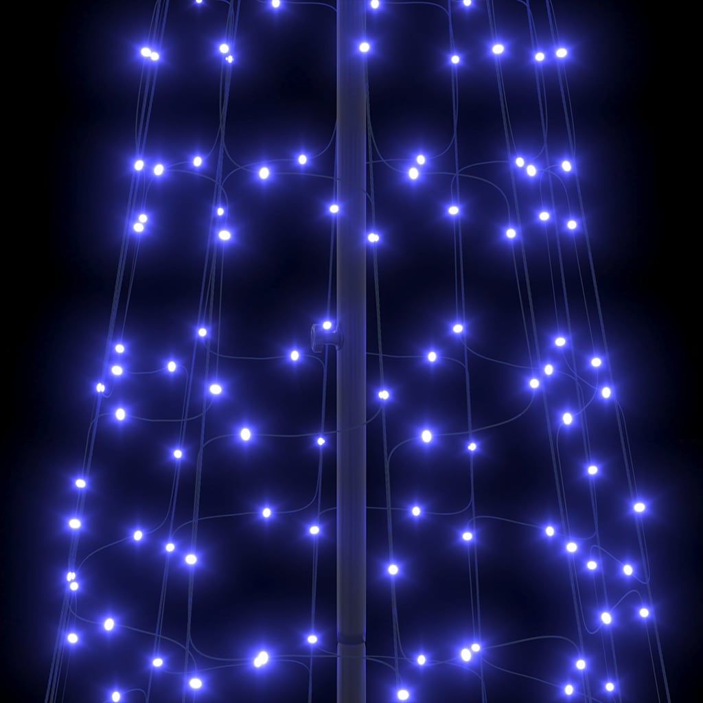 vidaXL LED Weihnachtsbaum mit Erdspießen Blau 400 cm Eisen