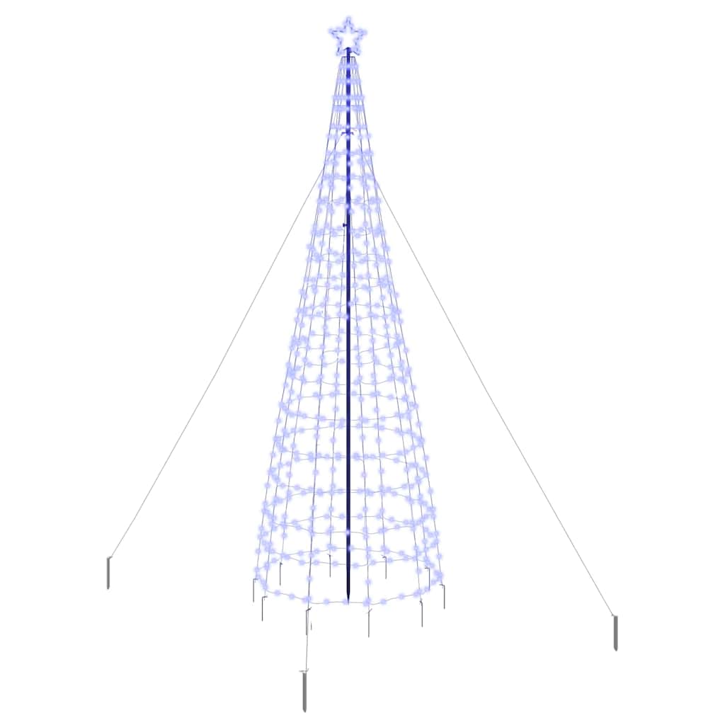 vidaXL LED Weihnachtsbaum mit Erdspießen Blau 400 cm Eisen