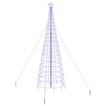vidaXL LED Weihnachtsbaum mit Erdspießen Blau 400 cm Eisen