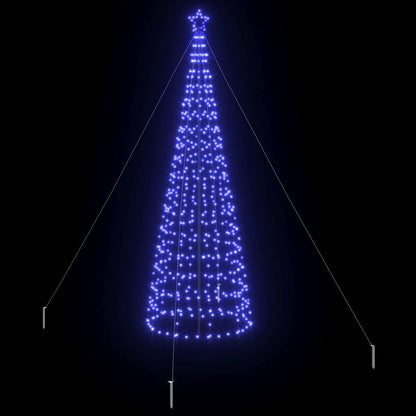 vidaXL LED Weihnachtsbaum mit Erdspießen Blau 400 cm Eisen