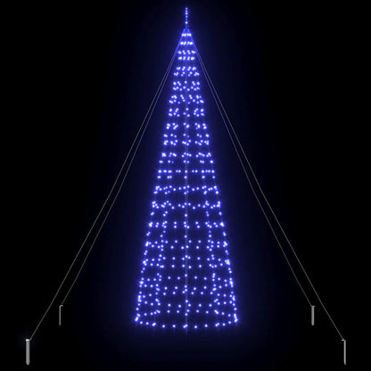 vidaXL LED Weihnachtsbaum mit Erdspießen Blau 400 cm Eisen