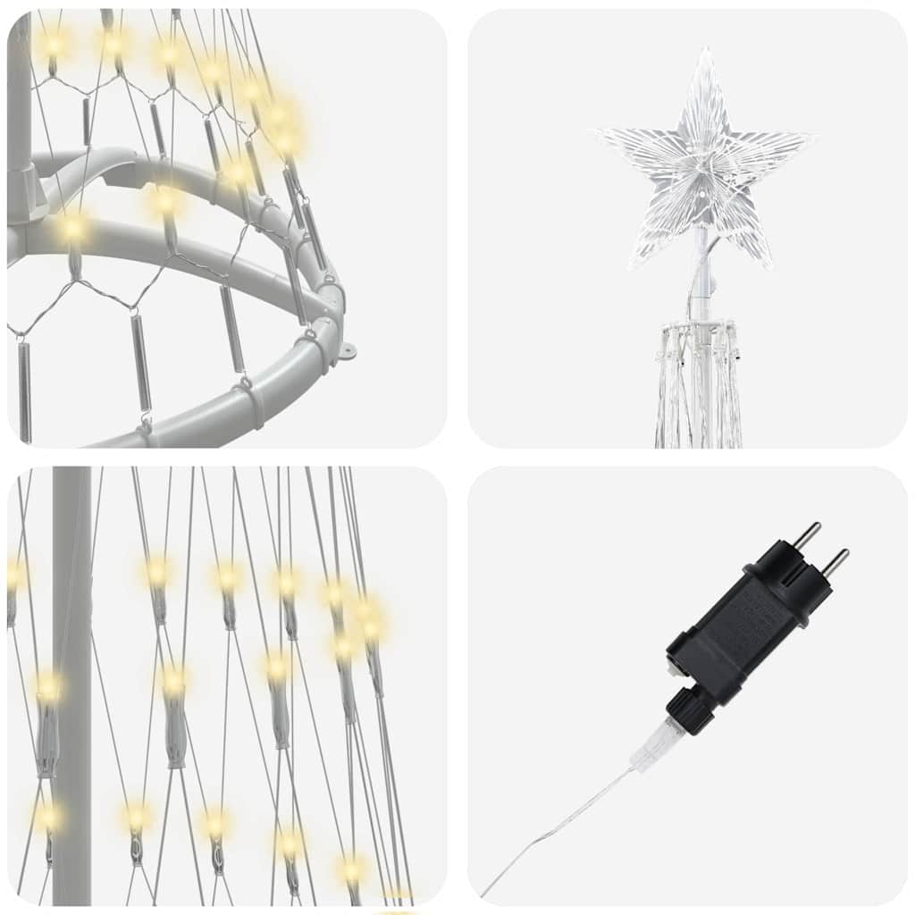 LED-Weihnachtsbaum Warmes Weiß 51 x 51 x 190 cm Metall