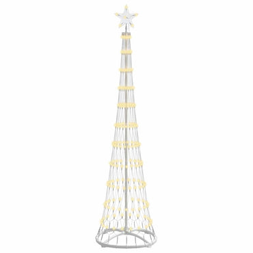 vidaXL Sapin de Noël LED Blanc chaud 51 x 51 x 190 cm Métal