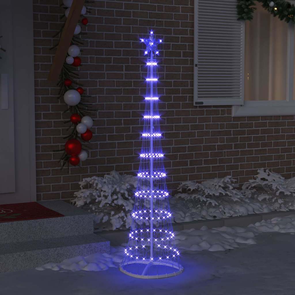 vidaXL Sapin de Noël à LED avec 230 LED bleu 51 x 51 x 190 cm Métal