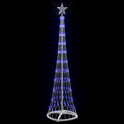 vidaXL Sapin de Noël à LED avec 230 LED bleu 51 x 51 x 190 cm Métal