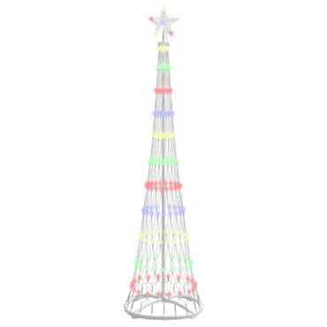vidaXL Sapin de Noël LED multicolore 51 x 51 x 190 cm métal
