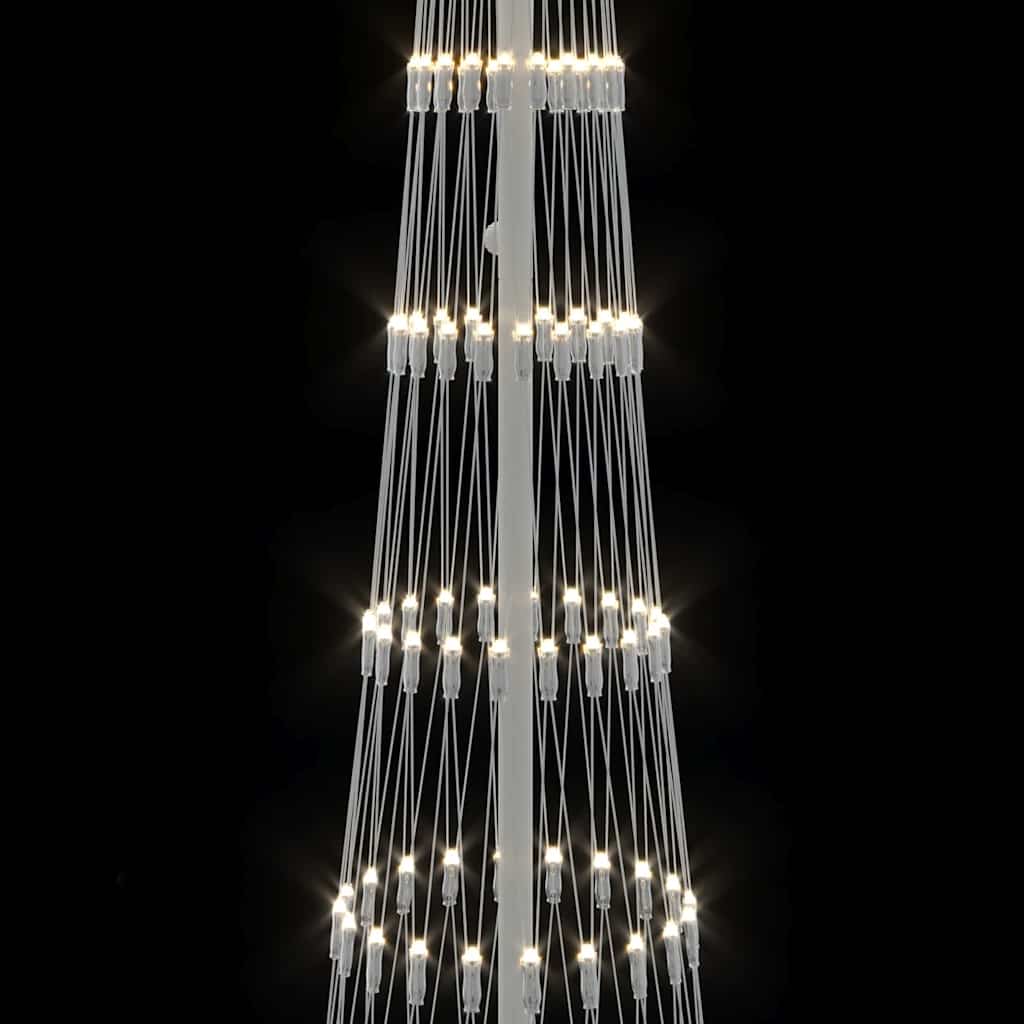 vidaXL Sapin de Noël LED Blanc Chaud 70 x 70 x 250 cm Métal