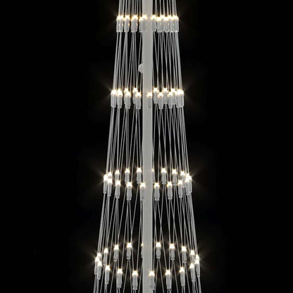 vidaXL Sapin de Noël LED Blanc Chaud 70 x 70 x 250 cm Métal