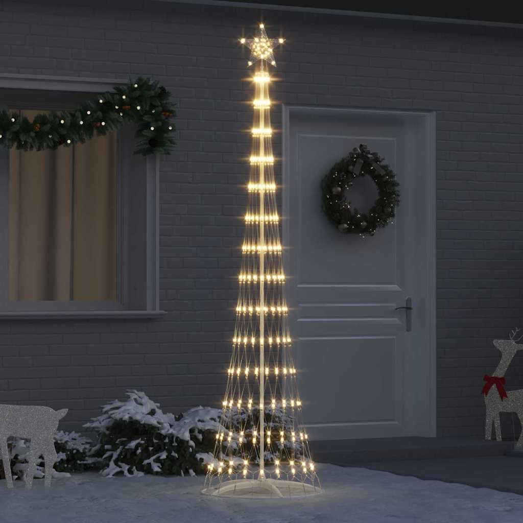 vidaXL Sapin de Noël LED Blanc Chaud 70 x 70 x 250 cm Métal