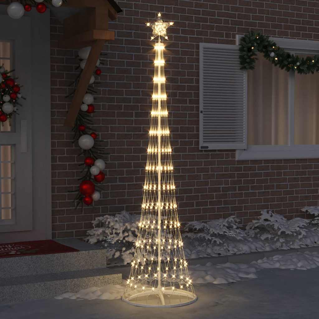 vidaXL Sapin de Noël LED Blanc Chaud 70 x 70 x 250 cm Métal
