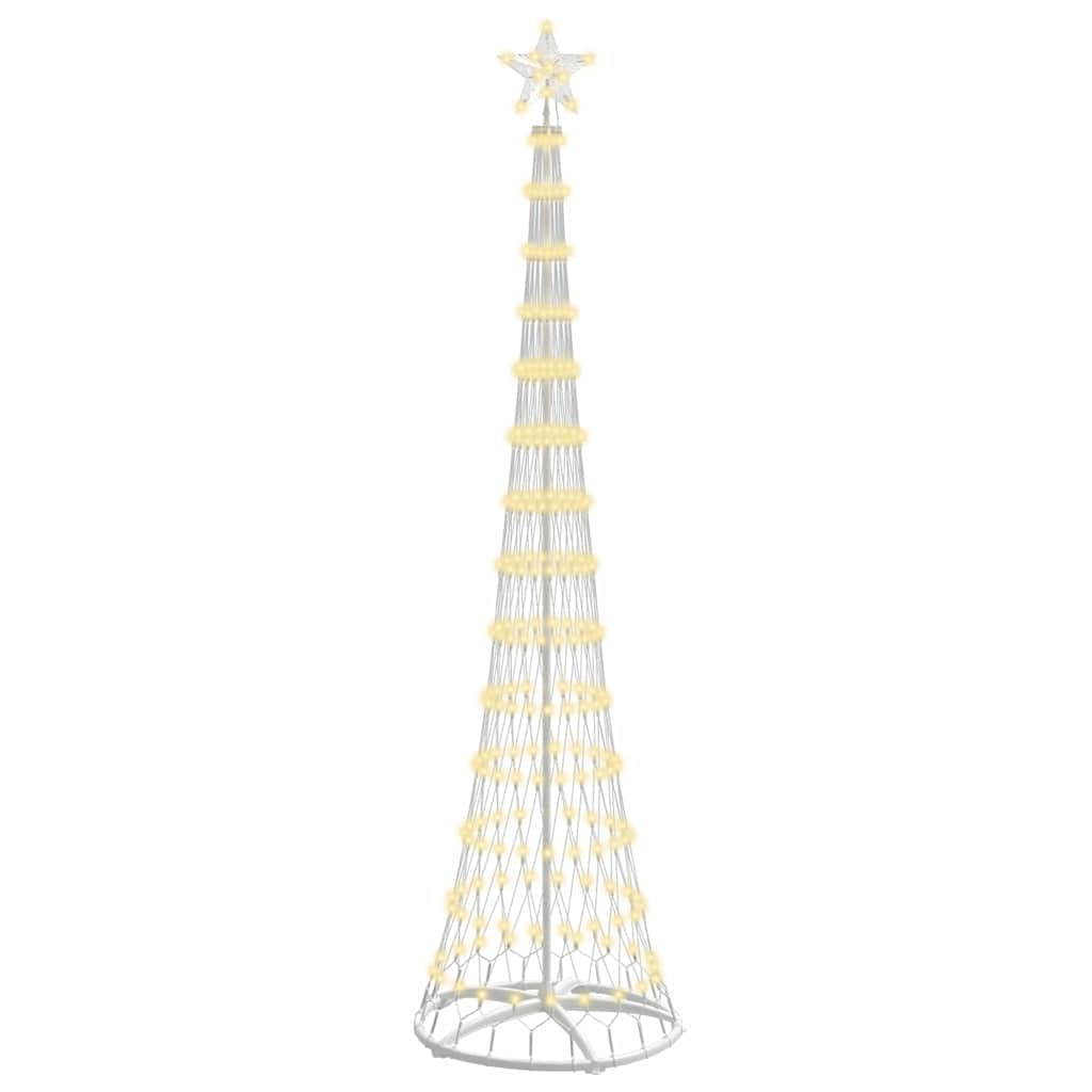 vidaXL Sapin de Noël LED Blanc Chaud 70 x 70 x 250 cm Métal