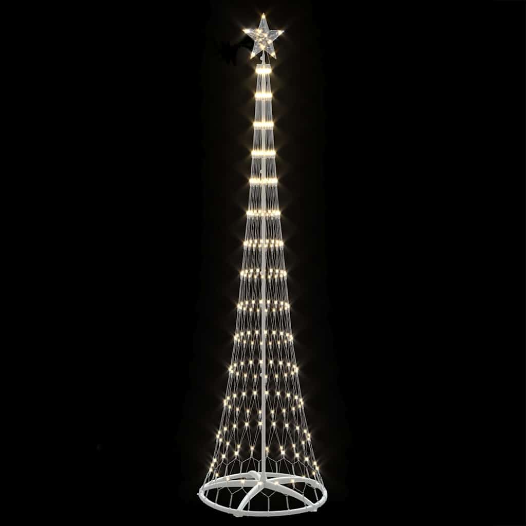 vidaXL Sapin de Noël LED Blanc Chaud 70 x 70 x 250 cm Métal
